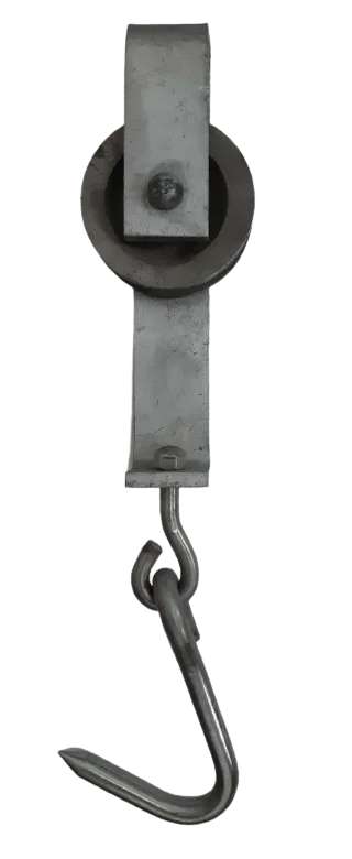 Polea para bovinos con gancho en acero inoxidable